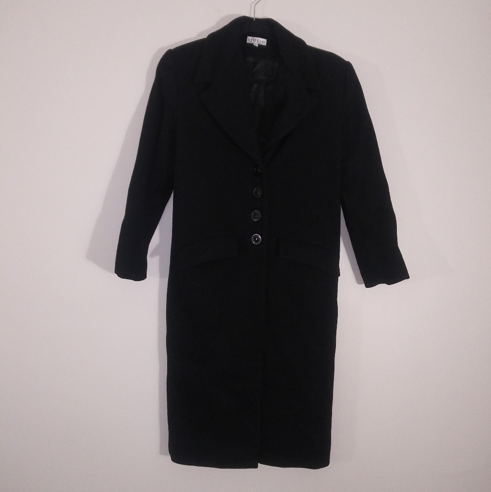 bebe wool single breasted trench coat